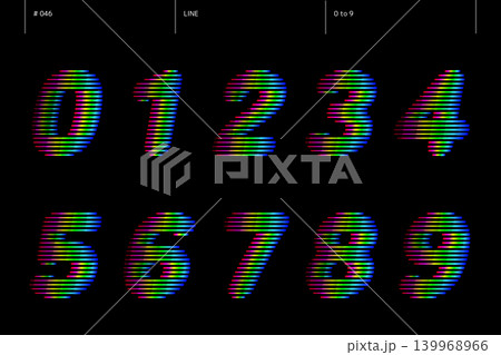 線の0から9までの数字のセット_046 線の0から9までの数字のセット_046 139968966