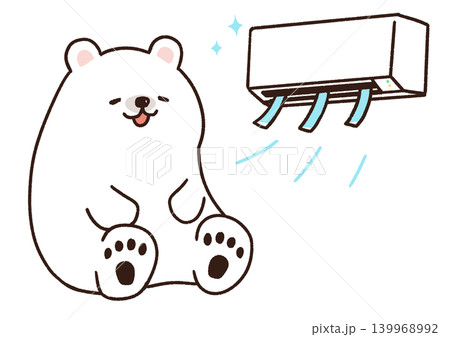 エアコンで涼むシロクマのイラスト 139968992