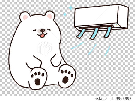 エアコンで涼むシロクマのイラスト 139968992