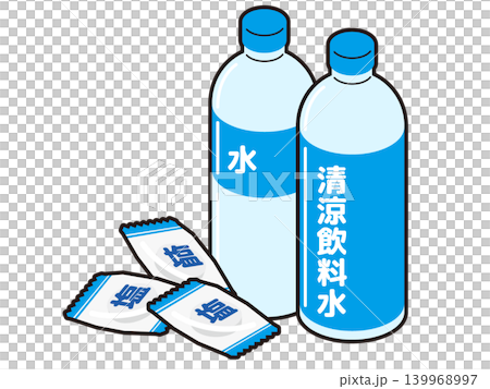 瓶裝飲料（水和軟性飲料）和 3 顆鹹糖，以預防中暑。 139968997