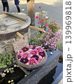神社に彩りを添える美しい紫陽花の花手水風景 Hanachozu Japan Flower Hydra 139969818