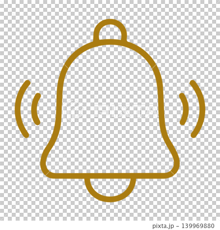 Bellmark pictogram: A minimalist icon representing notifications, incoming calls, and alarms. Bellmark pictogram: A minimalist icon representing notifications, incoming calls, and alarms. 139969880