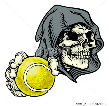 Grim Reaper Death Skeleton Tennis Ball Team Mascot 139969955