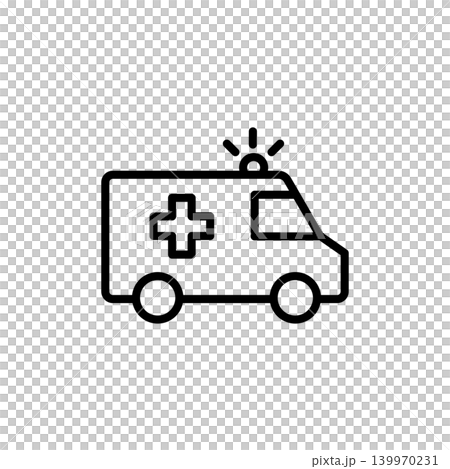 Icon of an ambulance vehicle for rapid medical response. Icon of an ambulance vehicle for rapid medical response. 139970231