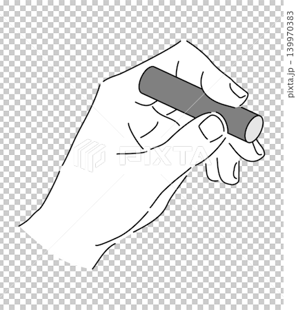 ハンコを持つ手のモノトーンイラスト ハンコを持つ手のモノトーンイラスト 139970383