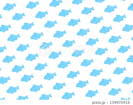 白背景に魚のシルエット模様の和風背景素材イラスト 139970418