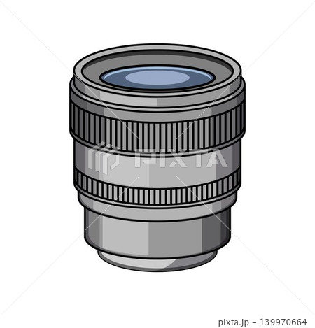 Camera zoom lens illustration for photography equipment concept Camera zoom lens illustration for photography equipment concept 139970664