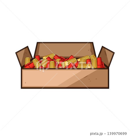 Box full of electrical wire nuts illustration Box full of electrical wire nuts illustration 139970699