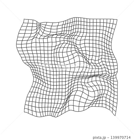 Warped grid representing abstract digital data distortion 139970714