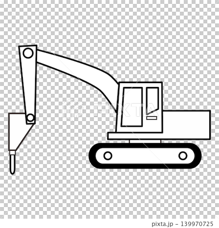 Illustration of an excavator (breaker) Illustration of an excavator (breaker) 139970725