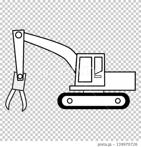 ショベルカー(ハサミ)のイラスト ショベルカー(ハサミ)のイラスト 139970726
