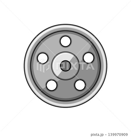 Gray pulley wheel illustration for mechanical engineering concepts 139970909