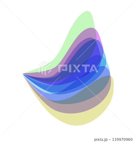 Overlapping transparent shapes creating fluid abstract movement 139970960