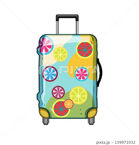 Travel suitcase with colorful fruit slice pattern cover Travel suitcase with colorful fruit slice pattern cover 139971032