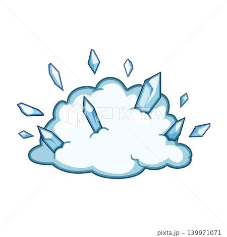 Ice blast impact creating cold winter explosion 139971071