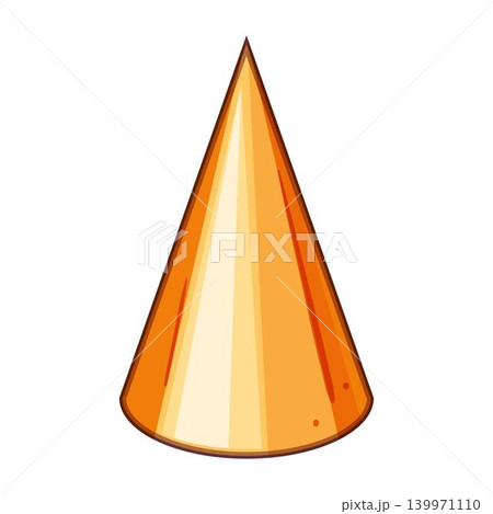 Golden geometric cone 3d illustration design element Golden geometric cone 3d illustration design element 139971110