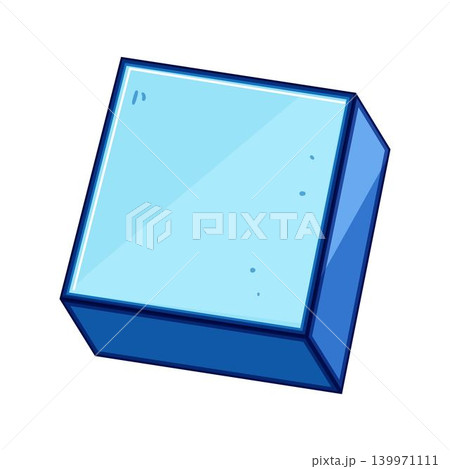 Blue transparent cube geometric abstract 3d shape 139971111