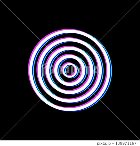 Concentric circles experiencing a chromatic aberration effect Concentric circles experiencing a chromatic aberration effect 139971167