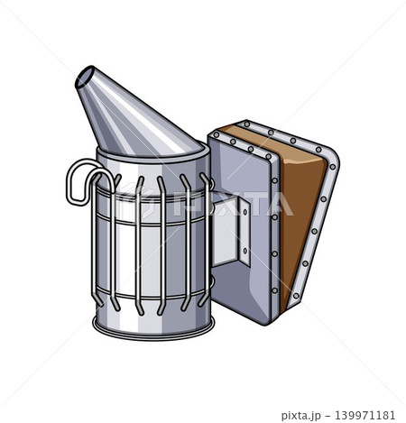 Beekeeping smoker tool producing smoke for apiary Beekeeping smoker tool producing smoke for apiary 139971181
