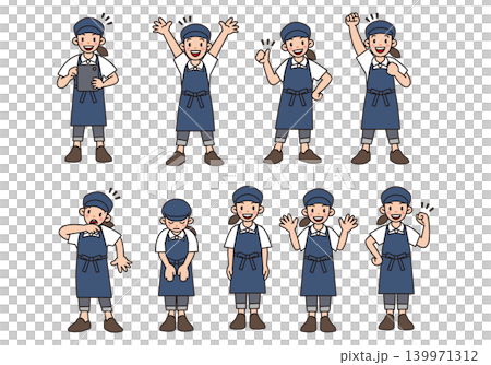 エプロン姿の働く女性_02 139971312