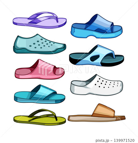 Colorful casual footwear collection for summer holidays 139971520