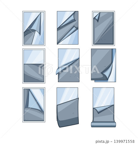 Window film tint removal installation process stages 139971558