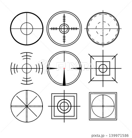 Circle and square target reticles aiming precision Circle and square target reticles aiming precision 139971586