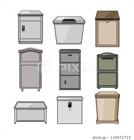Various outdoor package delivery and storage boxes Various outdoor package delivery and storage boxes 139971723