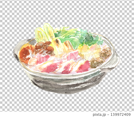 鴨鍋の水彩イラスト 139972409