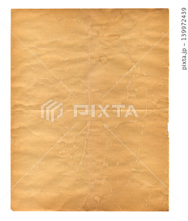 Brown crumpled lined paper isolated on white Brown crumpled lined paper isolated on white 139972439