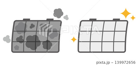 エアコンのフィルターのビフォーアフターのイラスト 139972656