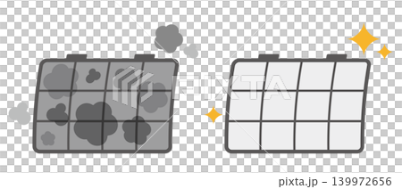 エアコンのフィルターのビフォーアフターのイラスト 139972656