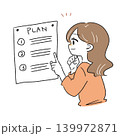 計画を立てる女性のイラスト 139972871