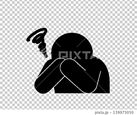 Simple icon for people who are troubled. 139973050