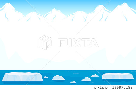 北極の流氷と雪山のフレーム_横 北極の流氷と雪山のフレーム_横 139973188
