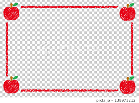 Hand-drawn crayon background with apple frame Hand-drawn crayon background with apple frame 139973212