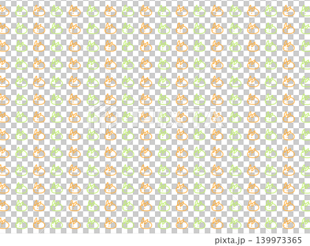 Green and orange snow rabbit background material 139973365