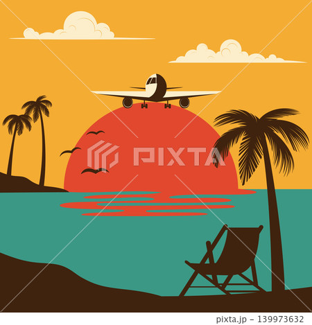 vintage vibrant summer travel vacation poster vintage vibrant summer travel vacation poster 139973632