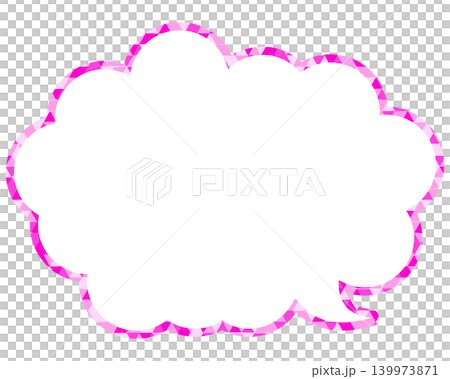 Stained glass style speech bubble, triangular pattern, rounded cloud shape Stained glass style speech bubble, triangular pattern, rounded cloud shape 139973871