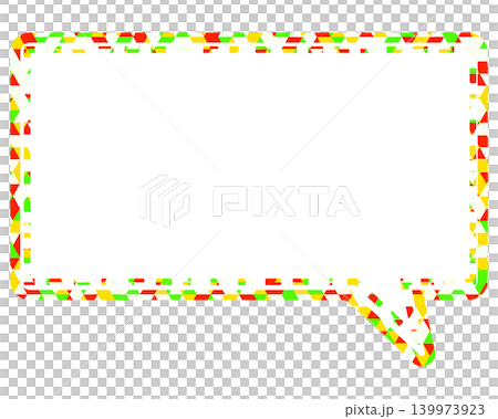 Stained glass style speech bubble, triangle pattern, square Stained glass style speech bubble, triangle pattern, square 139973923