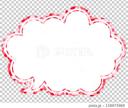 Stained glass style speech bubble, triangular pattern, rounded cloud shape Stained glass style speech bubble, triangular pattern, rounded cloud shape 139973960