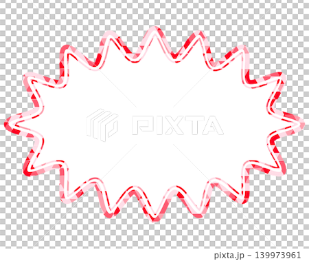 Stained glass style speech bubble, triangular pattern, elongated rounded jagged shape 139973961