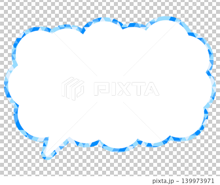 Stained glass style speech bubble, triangular pattern, elongated cloud shape Stained glass style speech bubble, triangular pattern, elongated cloud shape 139973971