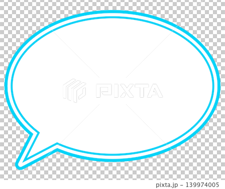 Simple colored line speech bubble, round shape Simple colored line speech bubble, round shape 139974005