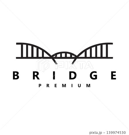 Premium Bridge Logo Design with Icon and Text 139974530