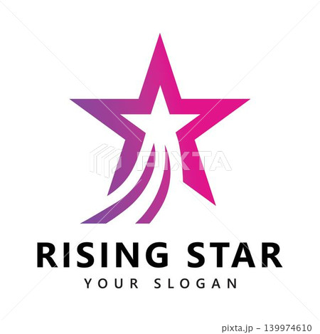 Purple pink star logo with rising motion business symbol Purple pink star logo with rising motion business symbol 139974610