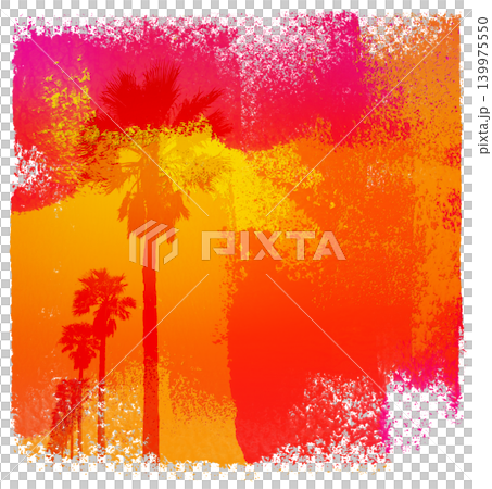 Painting vibrant summer palm trees with hand-painted rollers Painting vibrant summer palm trees with hand-painted rollers 139975550