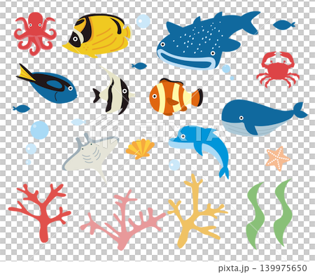 海の生き物 シンプル可愛い 海の生き物 シンプル可愛い 139975650