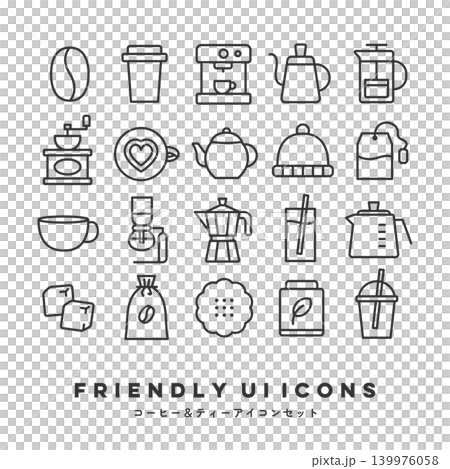 UIアイコンセット(コーヒー&ティー) UIアイコンセット(コーヒー&ティー) 139976058