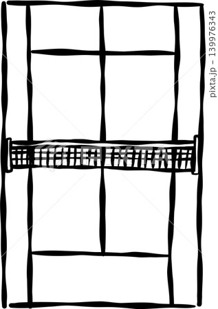 Sketchy Tennis Court Doodle Outline Whimsical Hand Drawn 139976343